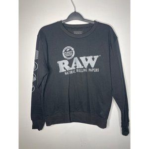 Rolling Papers Supernatural Raw Black Men's Long Sleeve Sweatshirt Size Medium